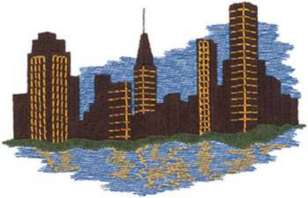 Picture of City Skyline Machine Embroidery Design