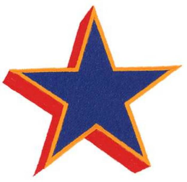 Picture of 3-D Star Machine Embroidery Design