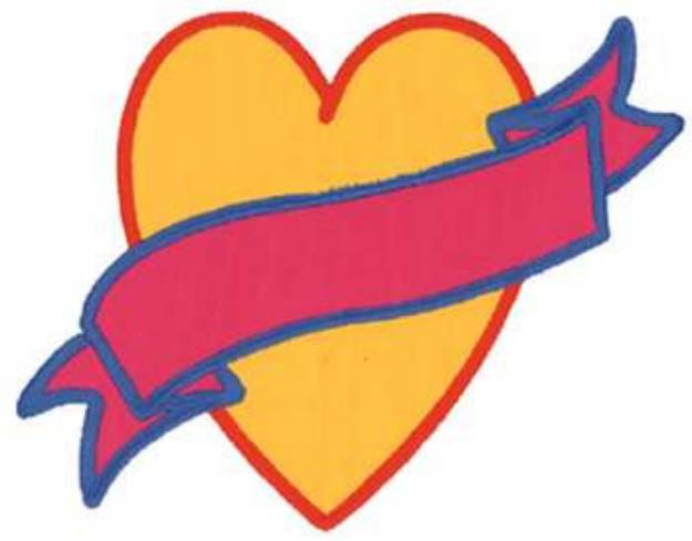 Picture of Banner On Heart Machine Embroidery Design