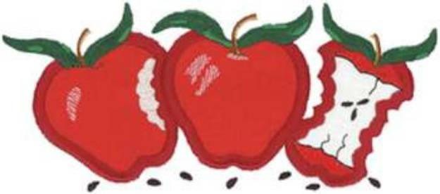 Picture of 3 Apples Applique Machine Embroidery Design