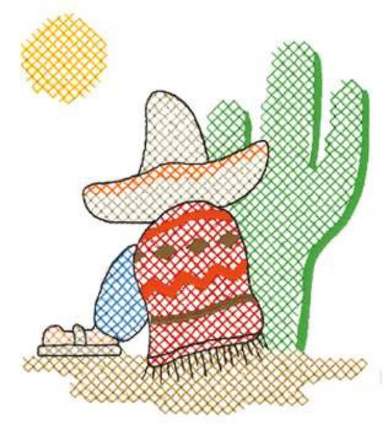 Picture of Sleeping Bandito Machine Embroidery Design
