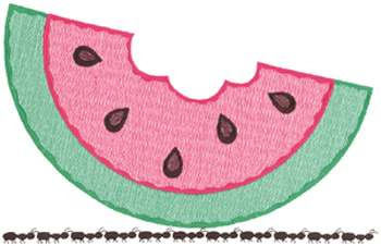 Ants With Watermelon Machine Embroidery Design