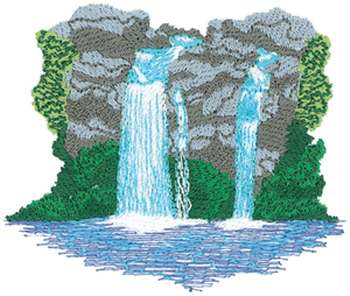 Waterfall Machine Embroidery Design