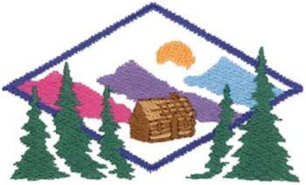 Picture of Mountain Cabin Machine Embroidery Design