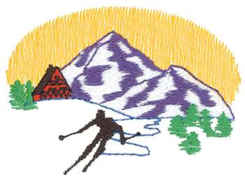 Ski Scene Machine Embroidery Design