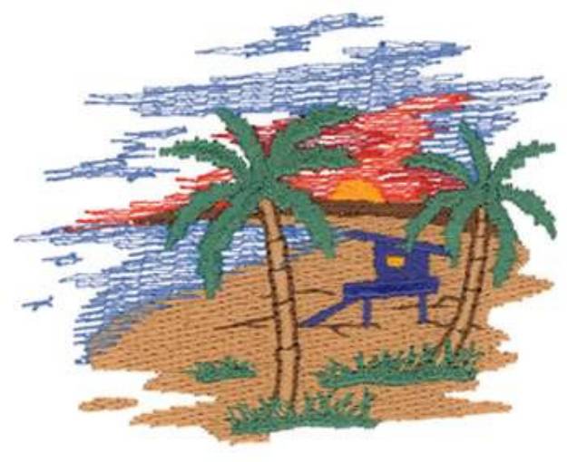 Picture of Beach Hut Machine Embroidery Design