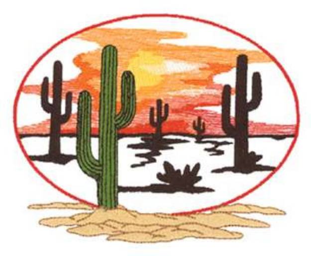 Picture of Cactus Scene Machine Embroidery Design