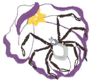 Spider On Flower Machine Embroidery Design