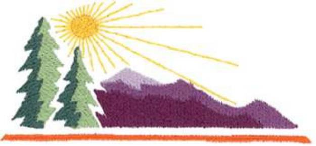 Picture of Mountains Machine Embroidery Design