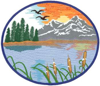 Mountain Lake Machine Embroidery Design