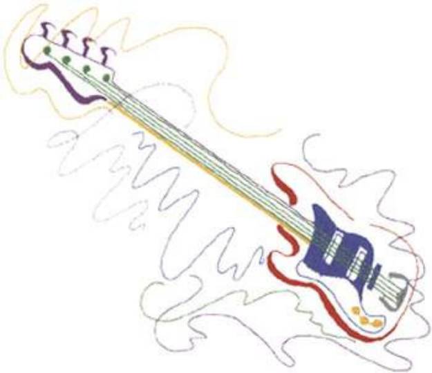 Picture of Bass Guitar Machine Embroidery Design