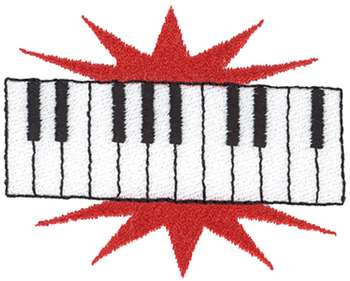 Piano Keys Machine Embroidery Design
