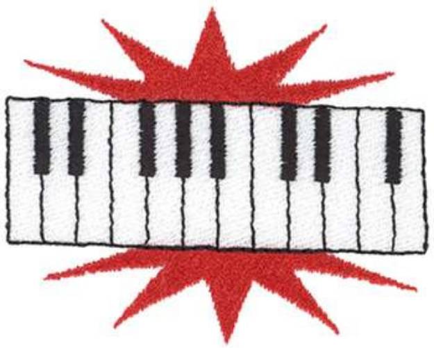 Picture of Piano Keys Machine Embroidery Design