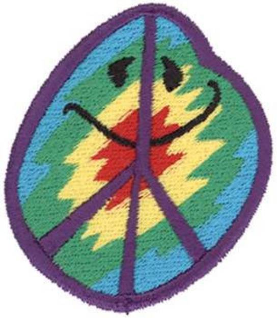 Picture of Peace Smiley Machine Embroidery Design