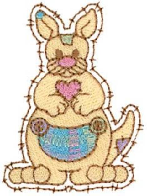 Picture of Patchwork Kangaroo Machine Embroidery Design