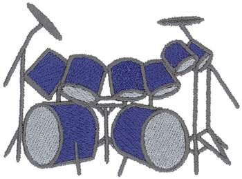 Drum Set Machine Embroidery Design