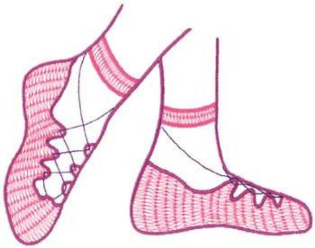 Picture of Ballet Shoes Machine Embroidery Design