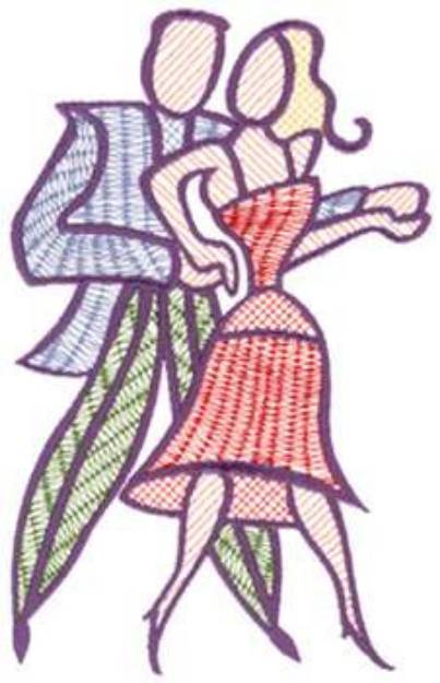 Picture of Dancing Couple Machine Embroidery Design