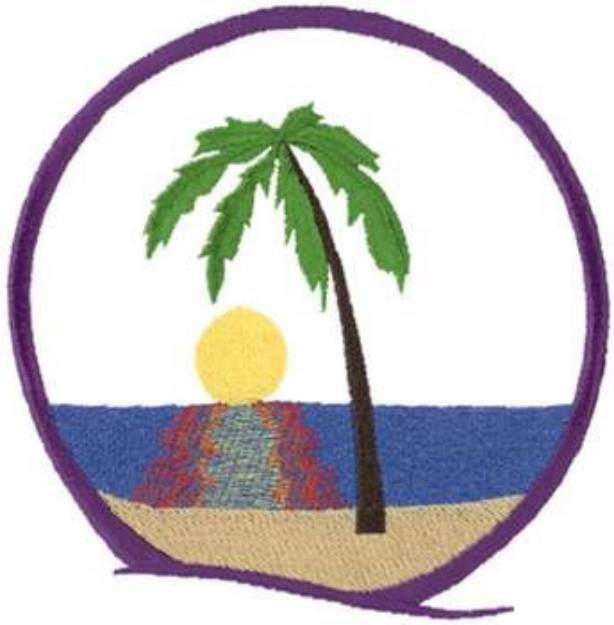Picture of Palm Sunset Machine Embroidery Design