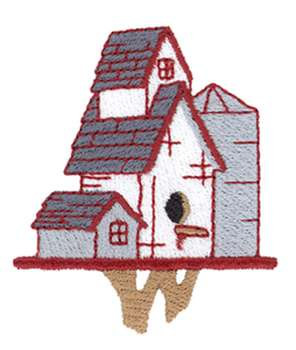 Farm Birdhouse Machine Embroidery Design