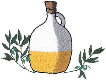 Olive Oil Bottle Machine Embroidery Design