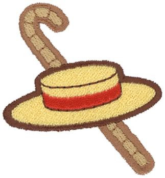Hat & Cane Machine Embroidery Design