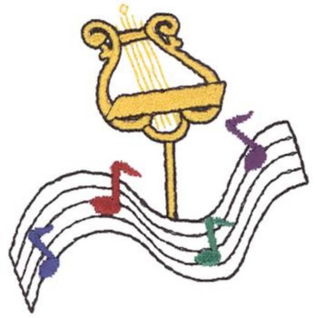 Picture of Music Stand Machine Embroidery Design