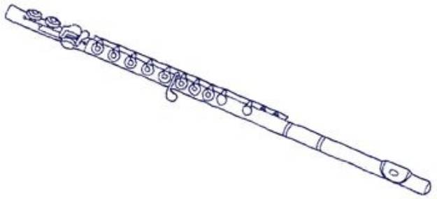 Picture of Flute Outline Machine Embroidery Design