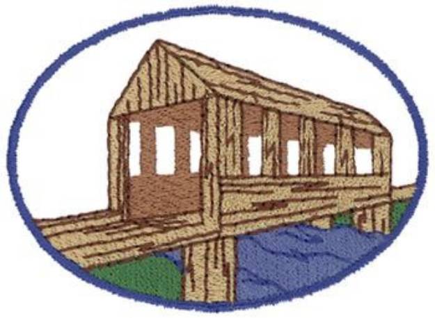 Picture of Covered Bridge Machine Embroidery Design
