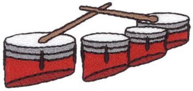 Picture of Quad Drum Set Machine Embroidery Design