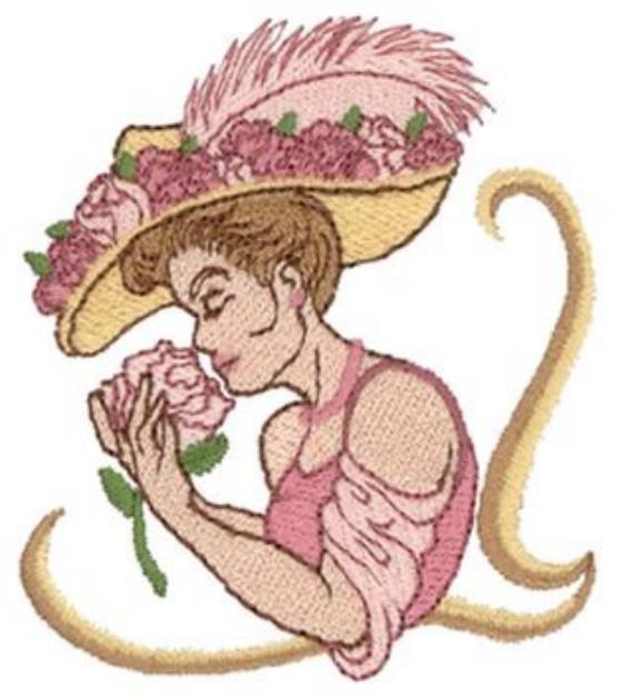 Picture of Victorian Woman Machine Embroidery Design