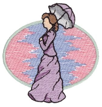 Victorian Woman Machine Embroidery Design
