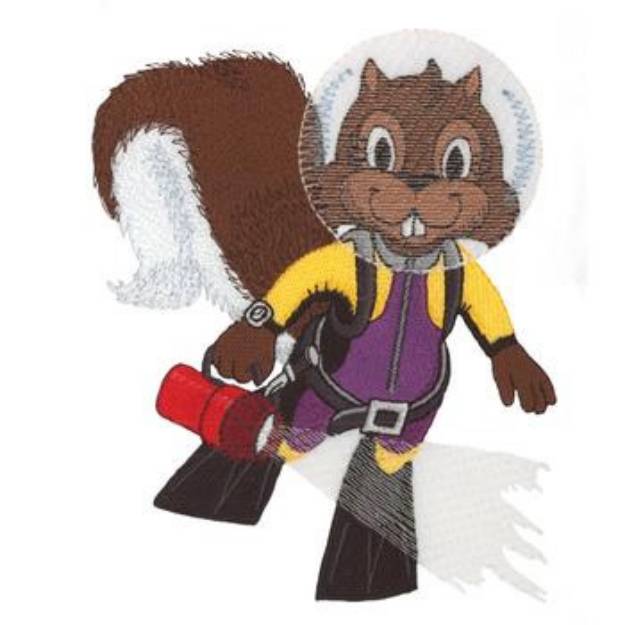 Picture of Scuba Squirrel Machine Embroidery Design