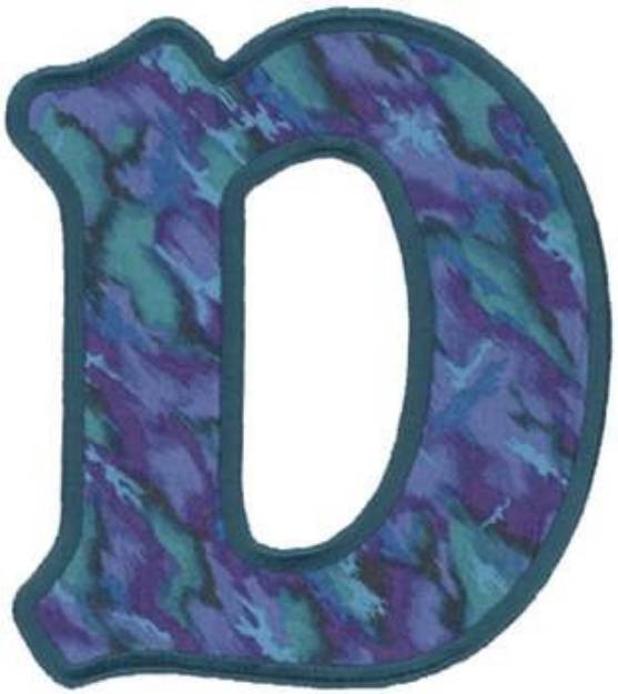 Picture of Applique Letter D Machine Embroidery Design
