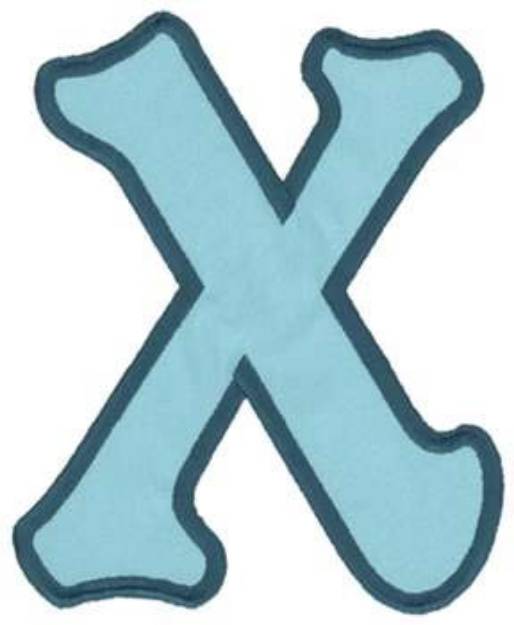 Picture of Applique Letter X Machine Embroidery Design