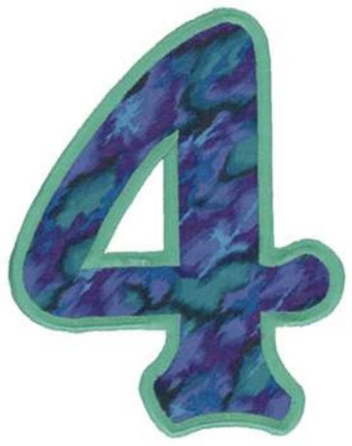 Picture of Applique Number 4 Machine Embroidery Design