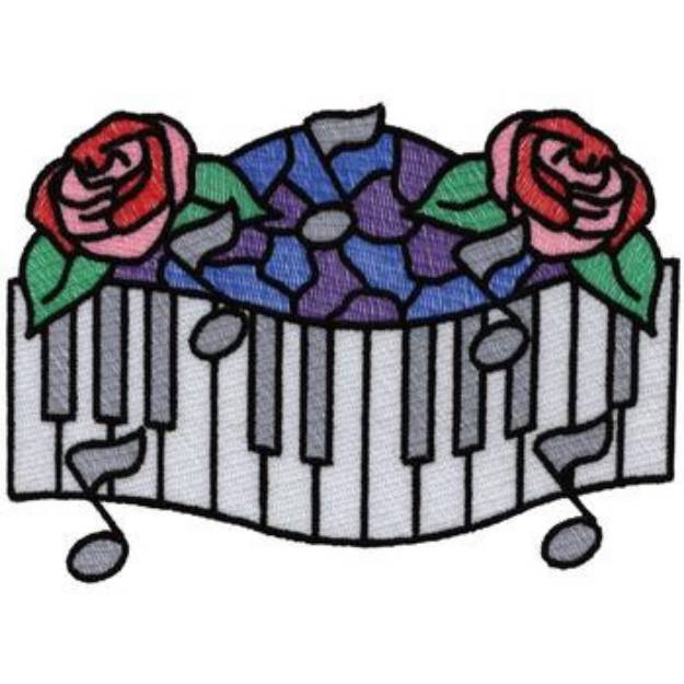 Picture of Stain Glass Keyboard Machine Embroidery Design