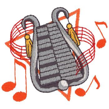 Bell Lyre Machine Embroidery Design