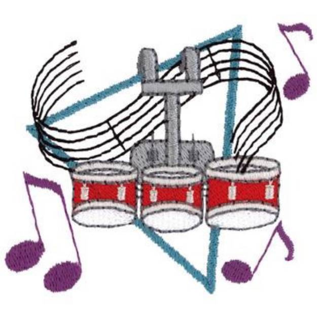 Picture of Drum Trio Machine Embroidery Design