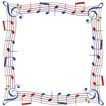 Music Note Border Machine Embroidery Design