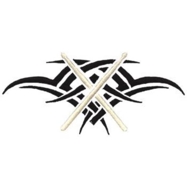 Picture of Drumstick Tribal Machine Embroidery Design