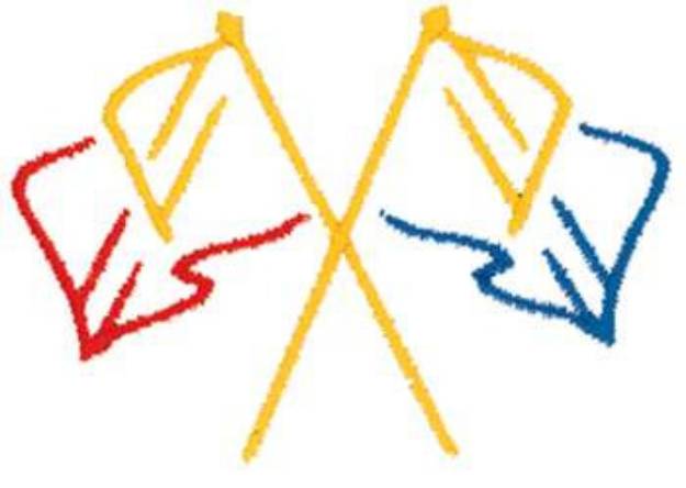 Picture of Crossed Flags Machine Embroidery Design