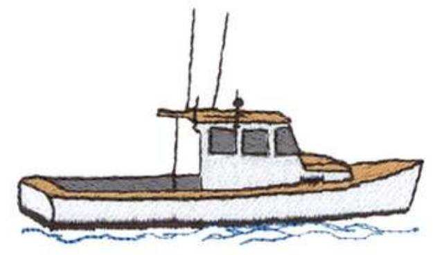 Picture of Lobster Boat Machine Embroidery Design