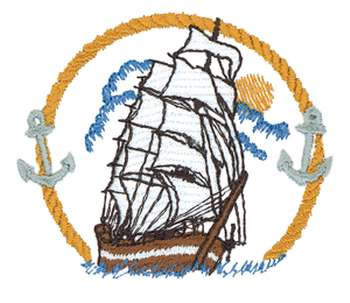 Clipper Ship Machine Embroidery Design
