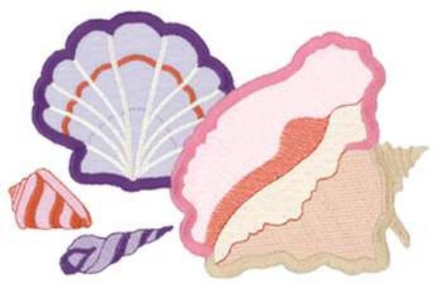 Picture of Seashell Applique Machine Embroidery Design