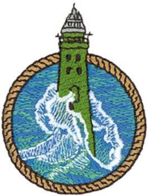 Picture of Lighthouse With Waves Machine Embroidery Design