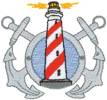 Lighthouse & Anchors Machine Embroidery Design