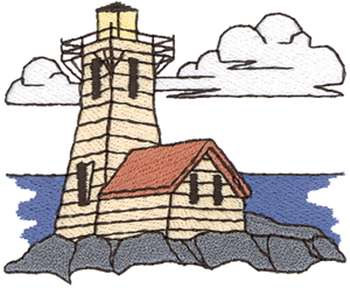 Wood Lighthouse Machine Embroidery Design