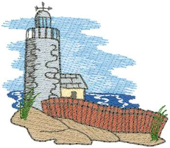 Beach Lighthouse Machine Embroidery Design