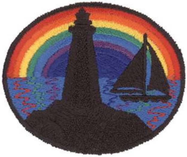 Picture of Lighthouse Rainbow Machine Embroidery Design